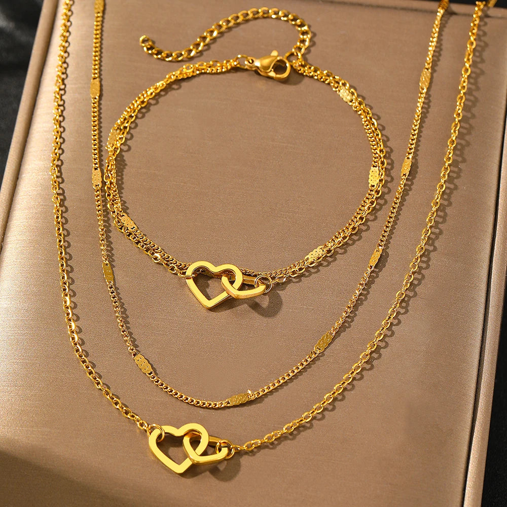 Conjunto de Colar Amor em Dobro