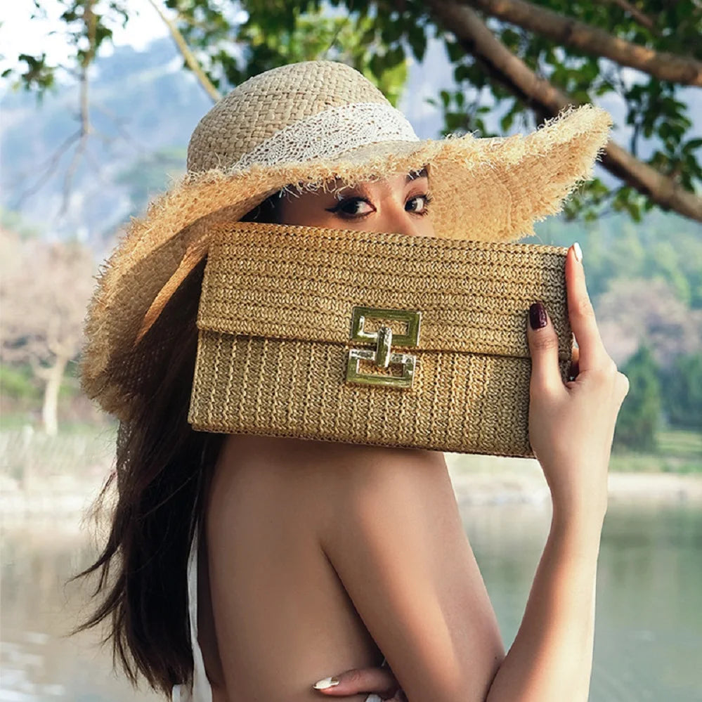 Bolsa Palha Moda Praia Estilo Boêmio