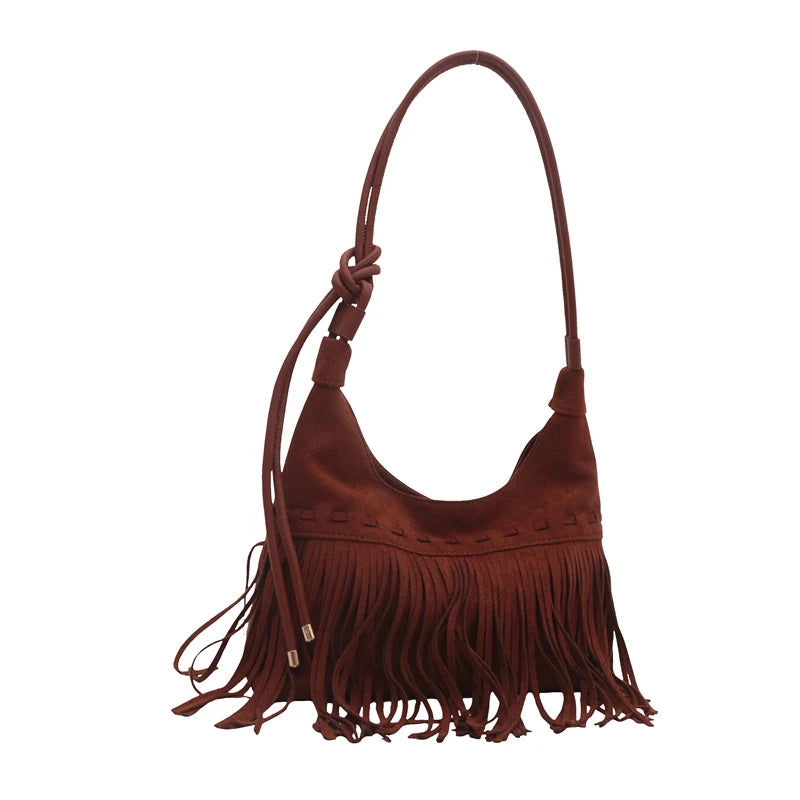 Bolsa Hobo Camurça com Franjas
