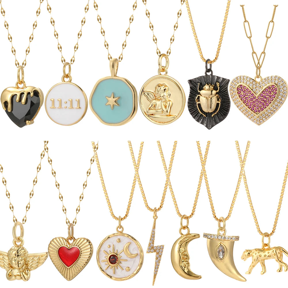 Colar Pingente Dourado Coleção Charms Variados