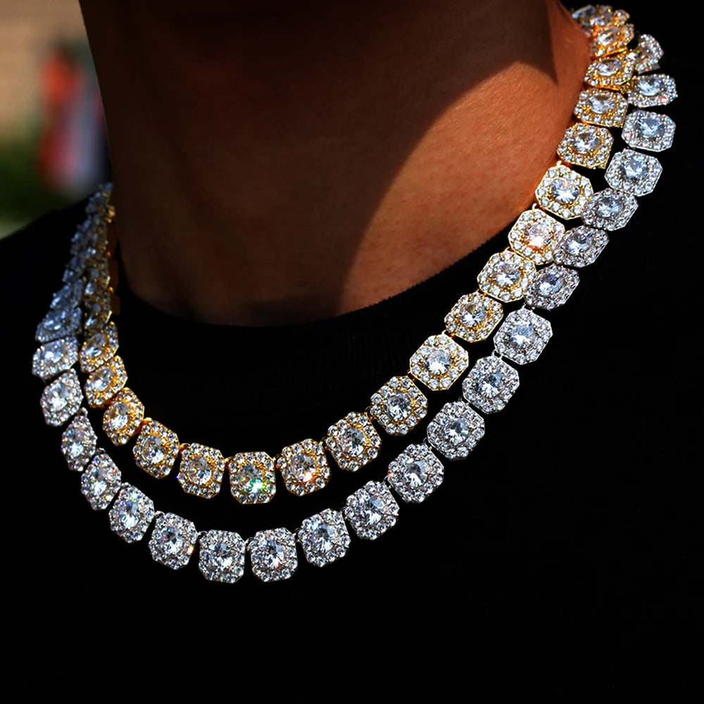 Colar Corrente Cravejada com Strass Brilhante Iced Bling