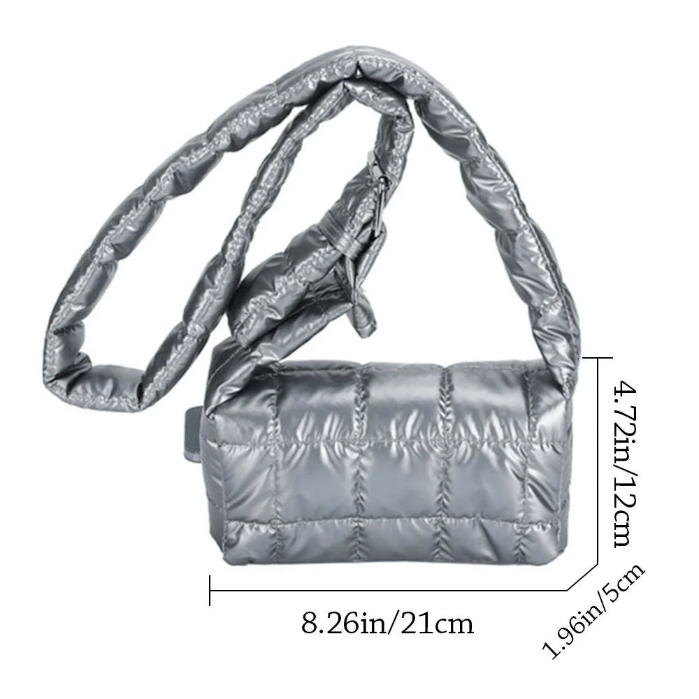 Bolsa Puffer Tote Metalizada Casual Esportiva
