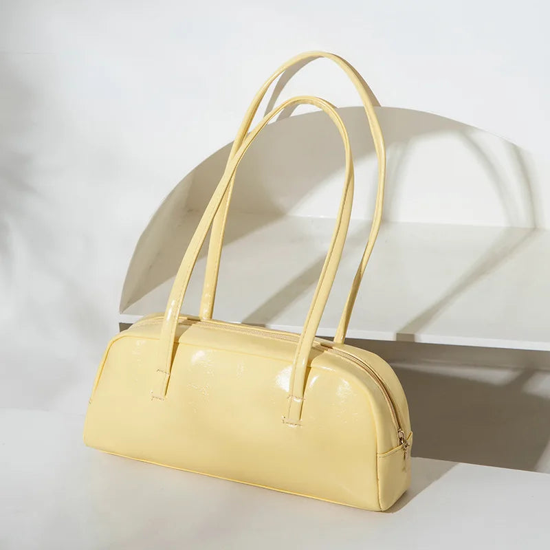 Bolsa Shoulder Baguette com Alças Duplas e Zíper