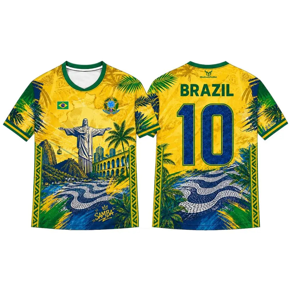 Camisa Brasil Estampa 3D Cristo Redentor