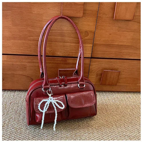Bolsa Air Bag Vintage com Bolsos e Laços
