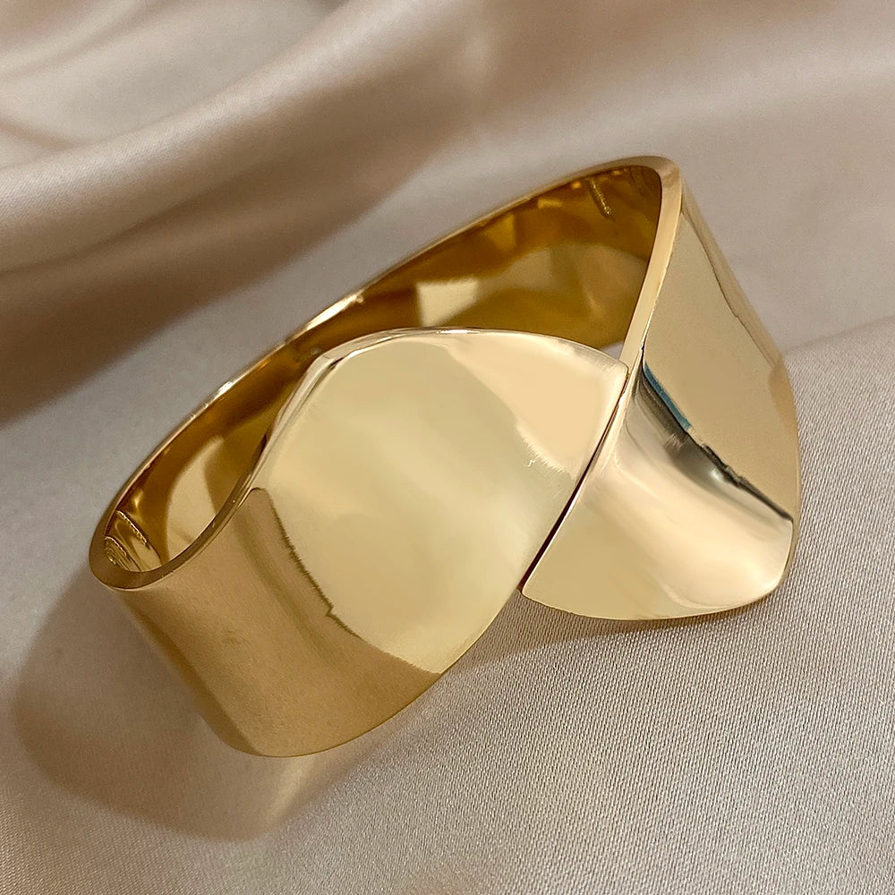 Bracelete Wide Glam em Aço Inoxidável