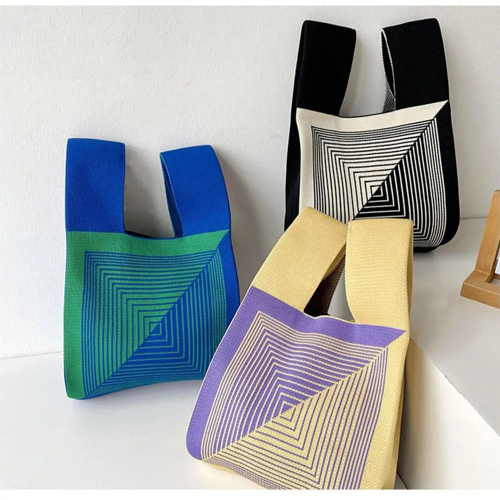 Bolsa de Malha Feita à Mão Casual