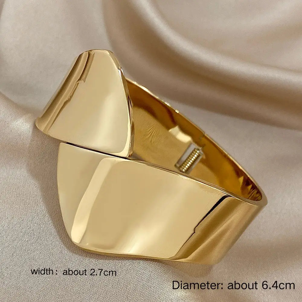 Bracelete Wide Glam em Aço Inoxidável