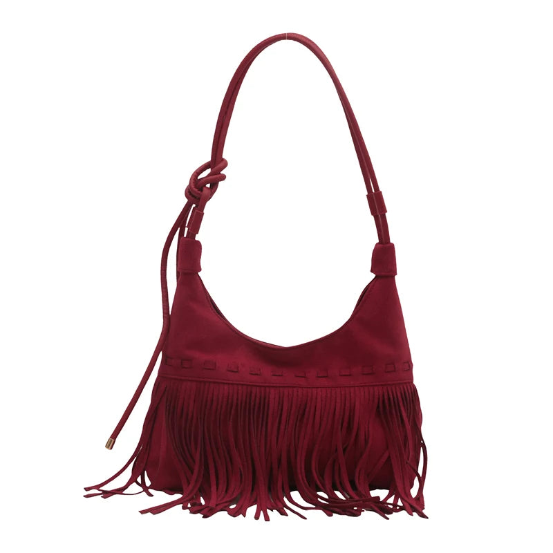 Bolsa Hobo Camurça com Franjas