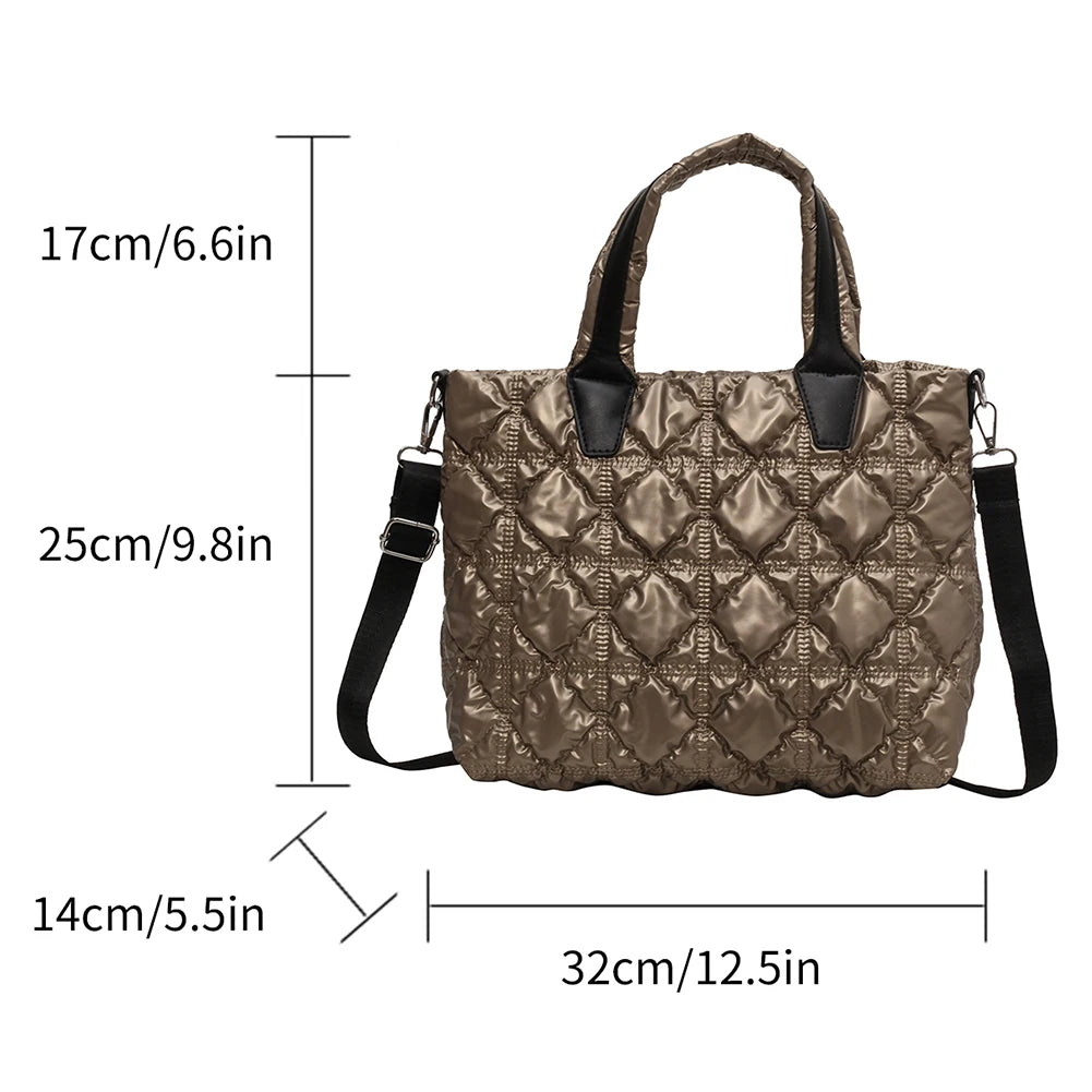 Bolsa Puffer Shopbag Esportiva Casual Metalizada
