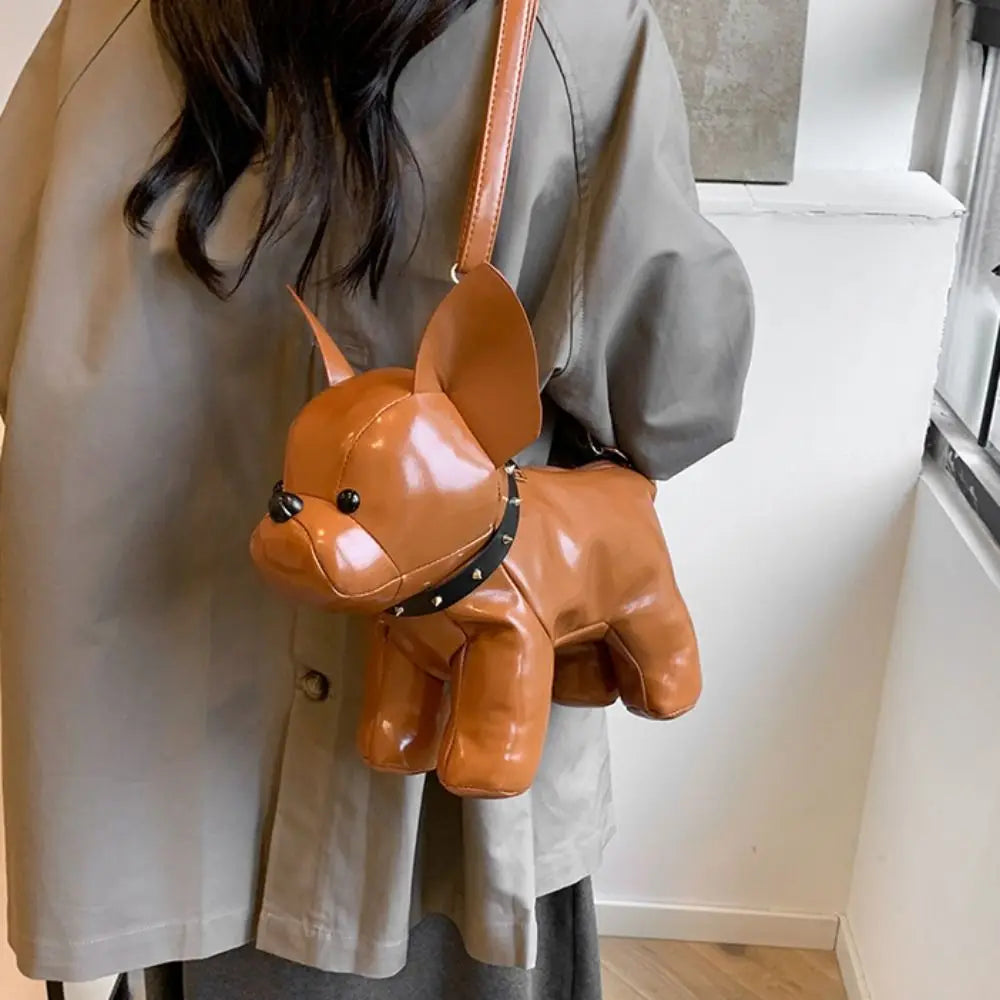 Bolsa Crossbody Bulldog 3D em Couro PU