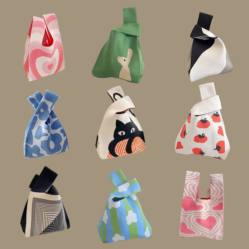Bolsa de Malha Feita à Mão Casual