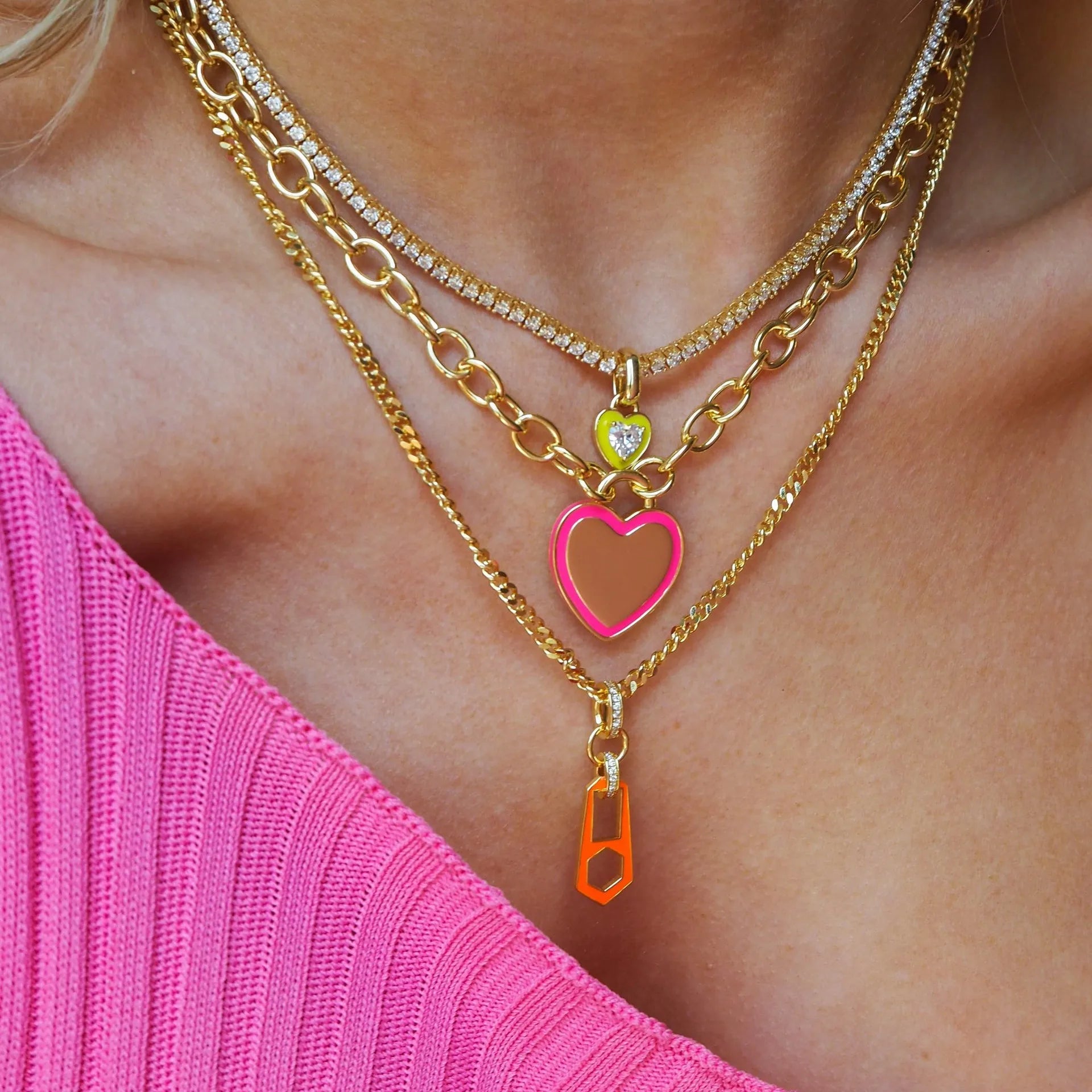 Colar Brilhante Riviera Choker com Pingente