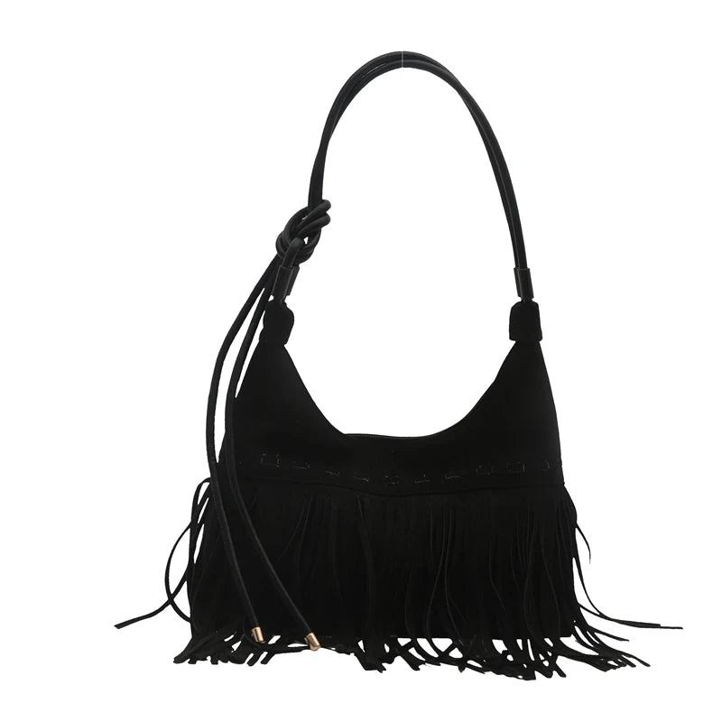 Bolsa Hobo Camurça com Franjas
