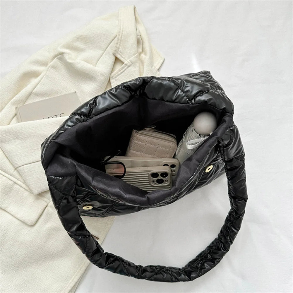 Bolsa Puffer Metalizada Casual Impermeável