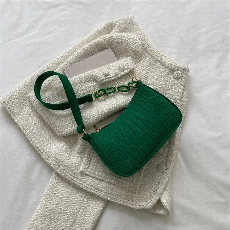 Bolsa Croco Colorida com Corrente