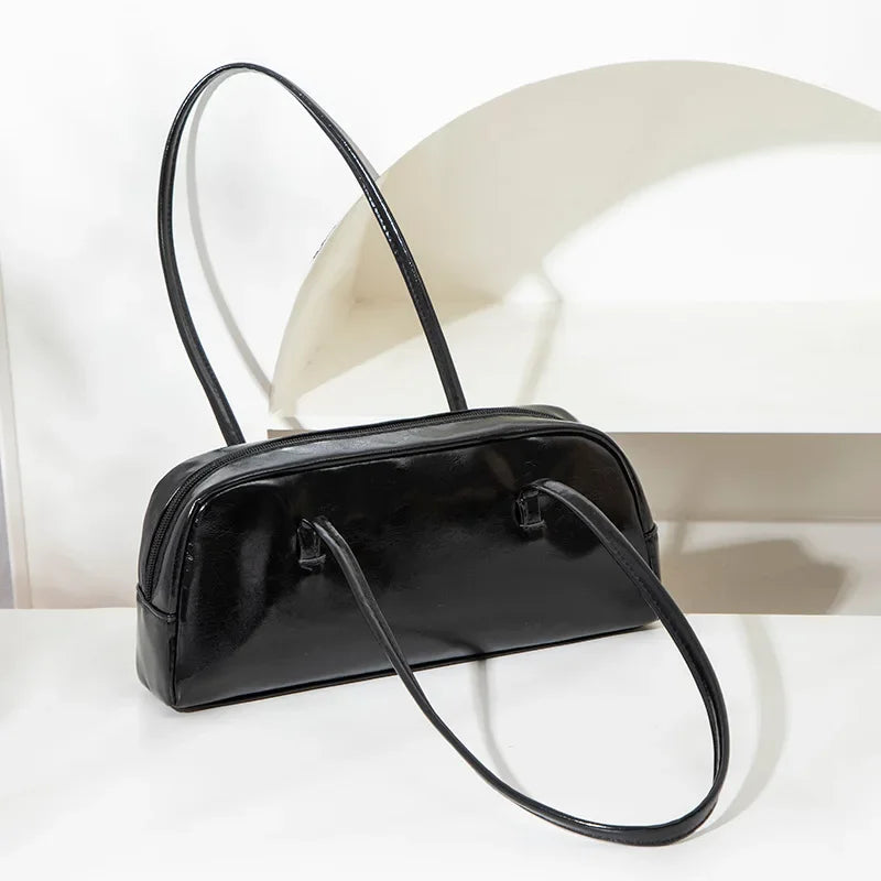 Bolsa Shoulder Baguette com Alças Duplas e Zíper