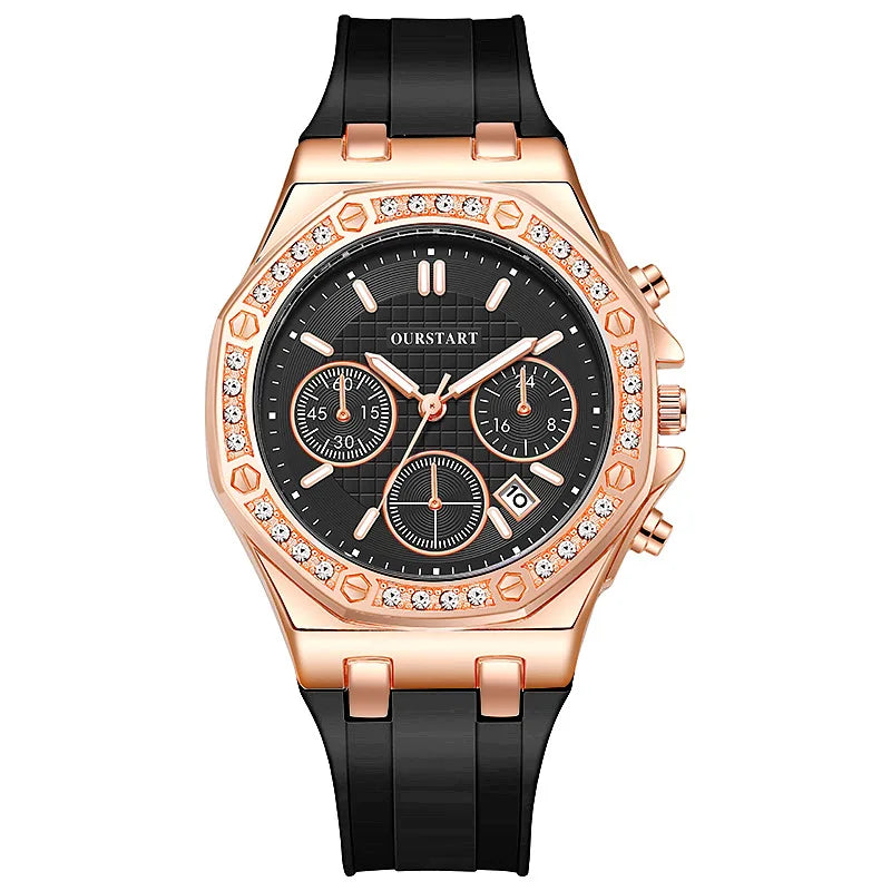 Relógio com Pulseira de Silicone Luxo