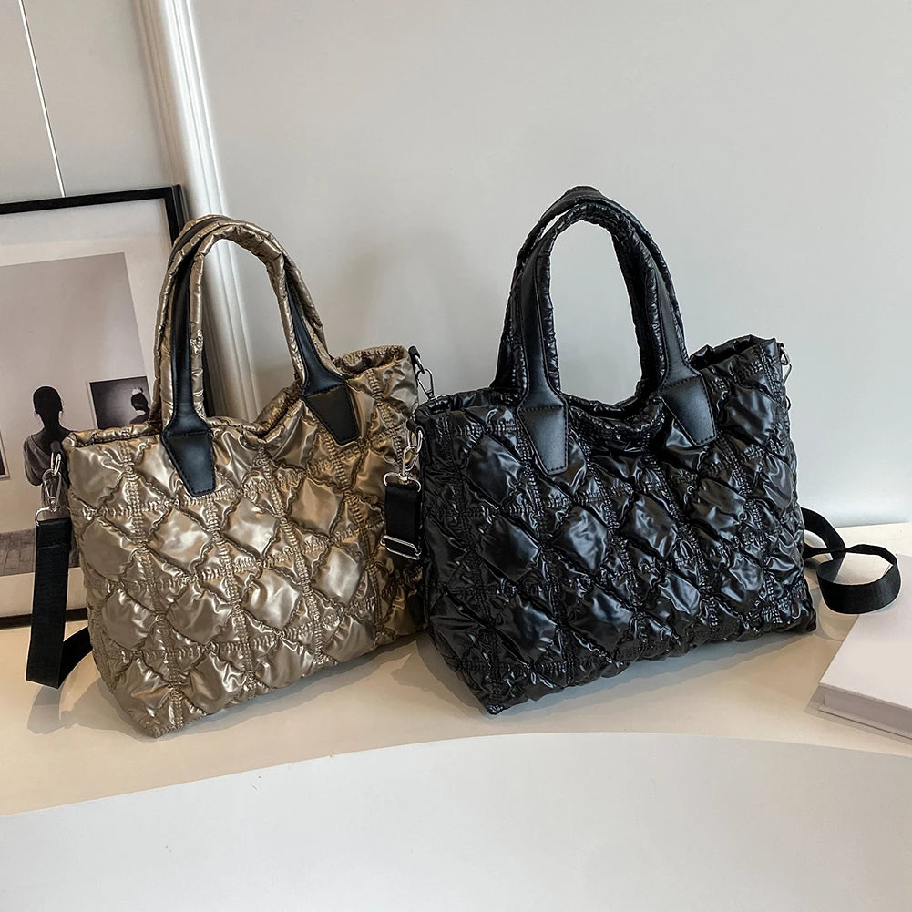Bolsa Puffer Shopbag Esportiva Casual Metalizada