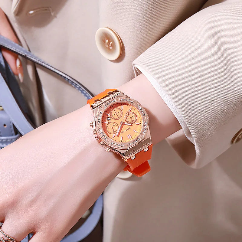 Relógio com Pulseira de Silicone Luxo