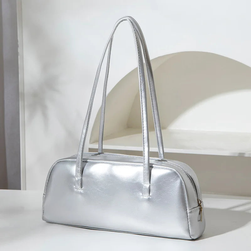 Bolsa Shoulder Baguette com Alças Duplas e Zíper