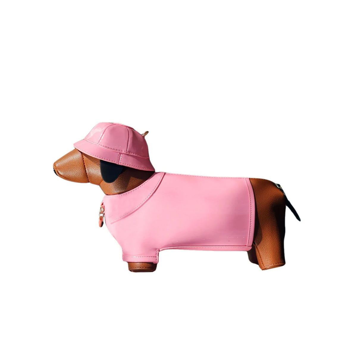 Bolsa Dachshund 3D com Chapéu em Couro PU
