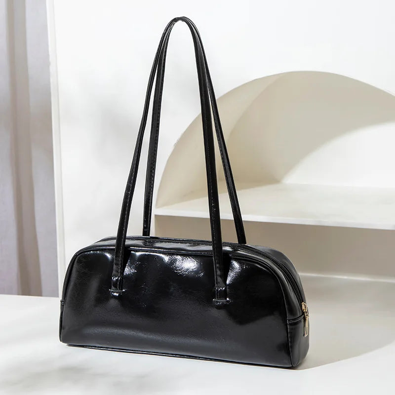 Bolsa Shoulder Baguette com Alças Duplas e Zíper