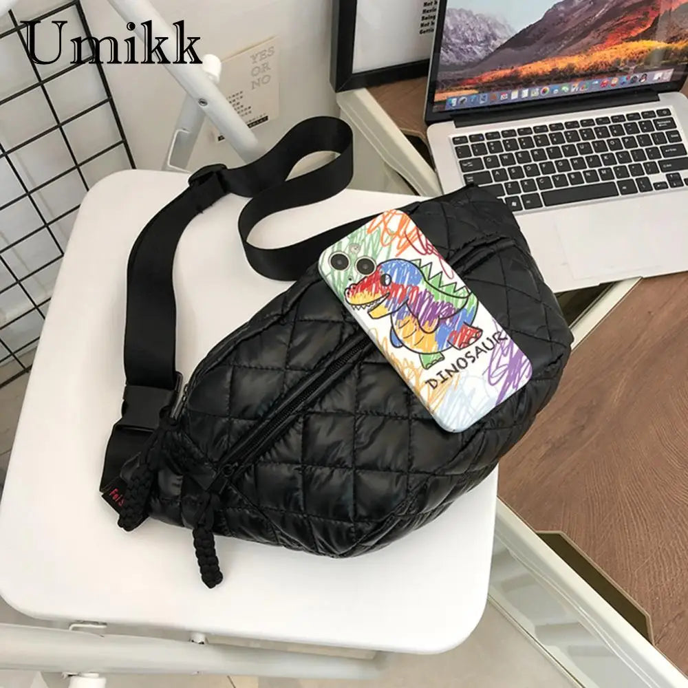 Bolsa Puffer Pochete Crossbody Metalizada