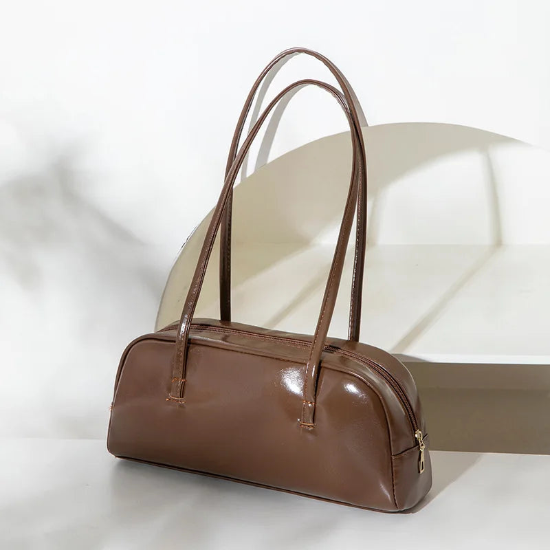 Bolsa Shoulder Baguette com Alças Duplas e Zíper