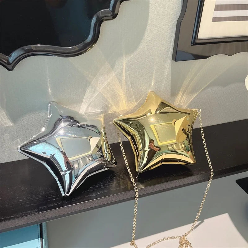 Bolsa Festa Estrela Prata/Dourado