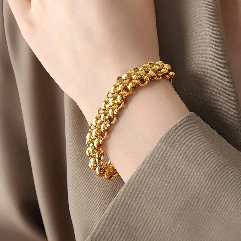 Colar e Pulseira em Aço Inoxidável