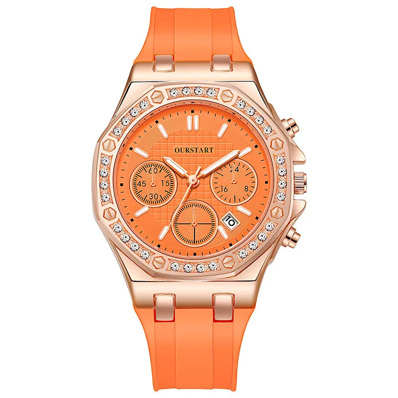 Relógio com Pulseira de Silicone Luxo