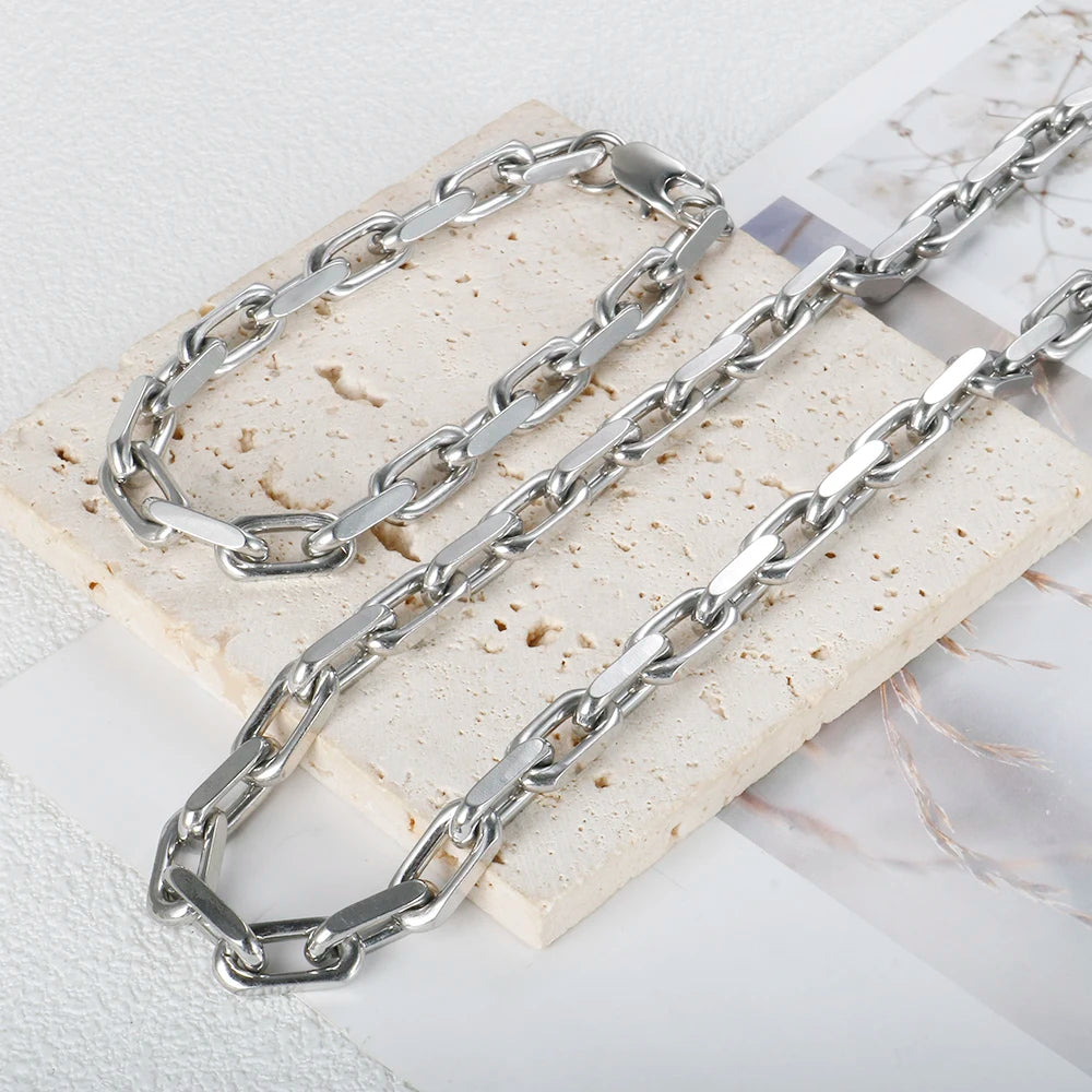 Conjunto de Corrente e Pulseira Cuban Link