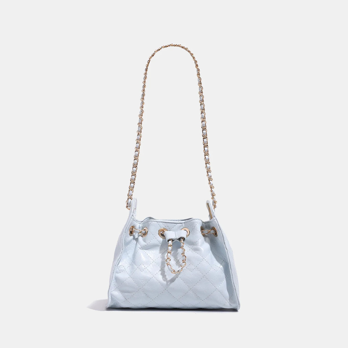 Bolsa Shoulder com Corrente Trançada Diamantada e Alça Única