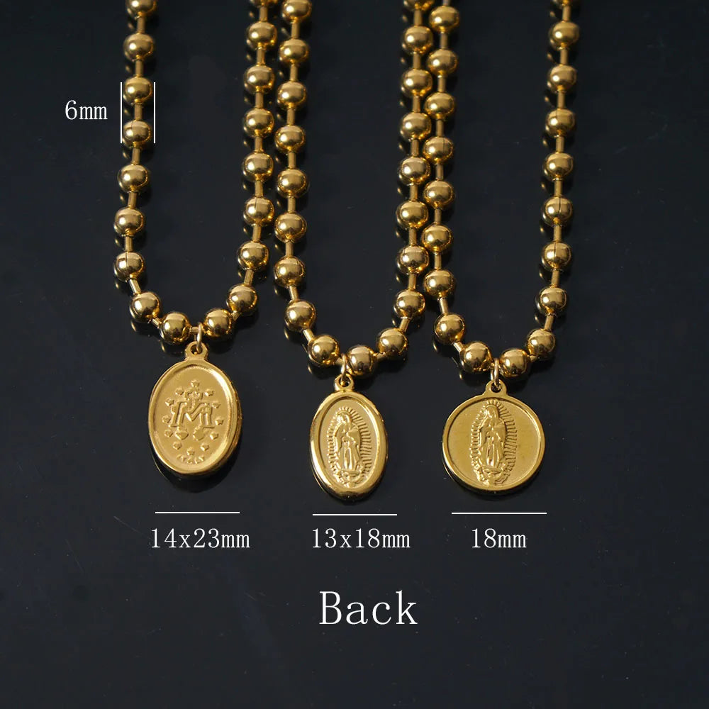 Colar Corrente e Medalha Nossa Senhora em Aço Inoxidável