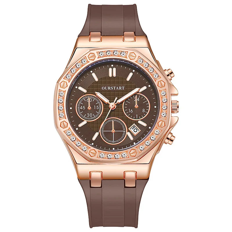Relógio com Pulseira de Silicone Luxo