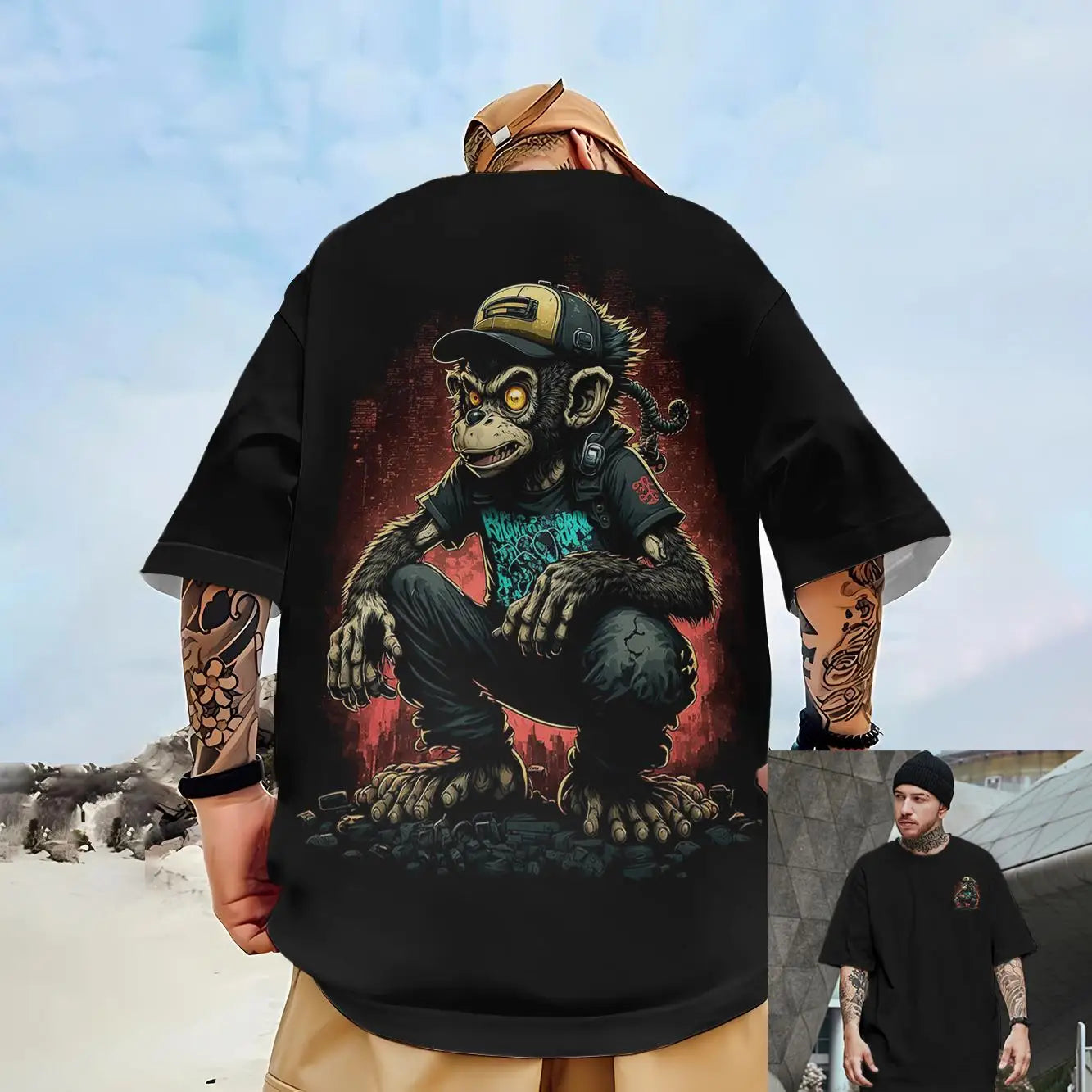 Camiseta Masculina Estampa NFT Monkey