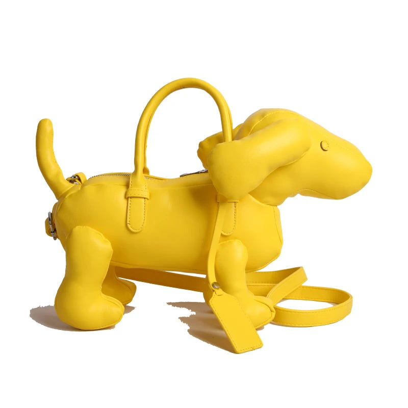 Bolsa Cachorro Cartoon 3D Couro PU com Alça Superior