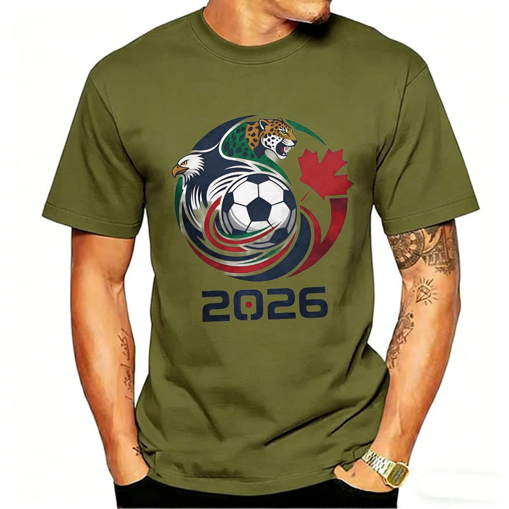 Camiseta Copa 2026 Estampa Águia e Jaguar