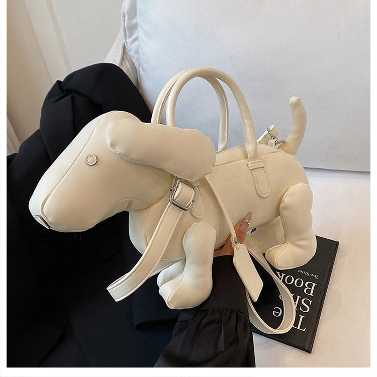 Bolsa Cachorro Cartoon 3D Couro PU com Alça Superior