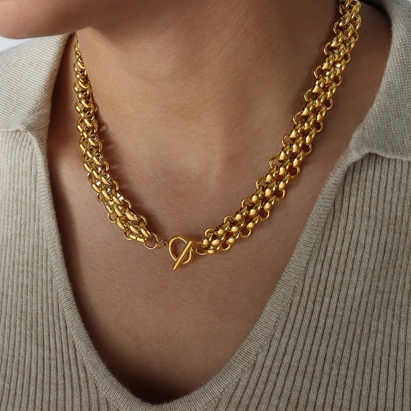Colar e Pulseira em Aço Inoxidável