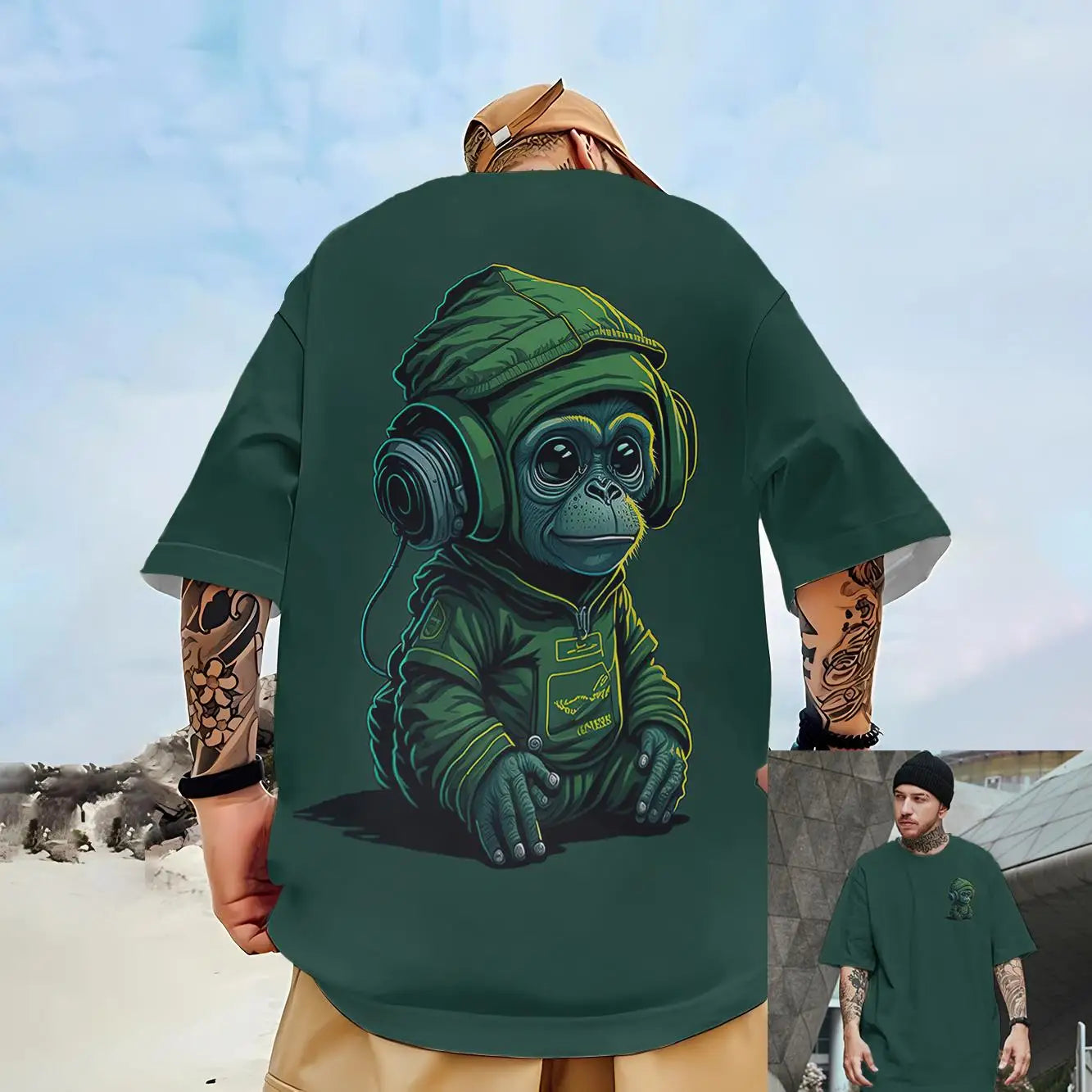 Camiseta Masculina Estampa NFT Monkey