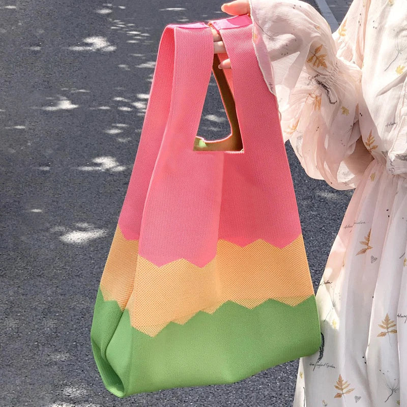 Bolsa de Malha Feita à Mão Casual
