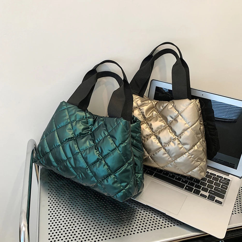 Bolsa Puffer Esportiva Casual Metalizada