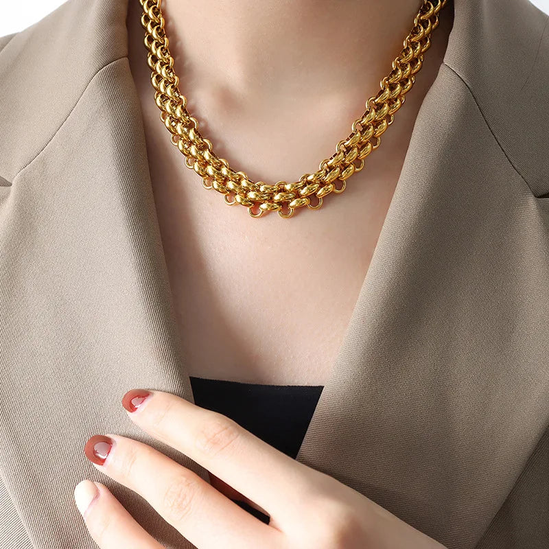 Colar e Pulseira em Aço Inoxidável