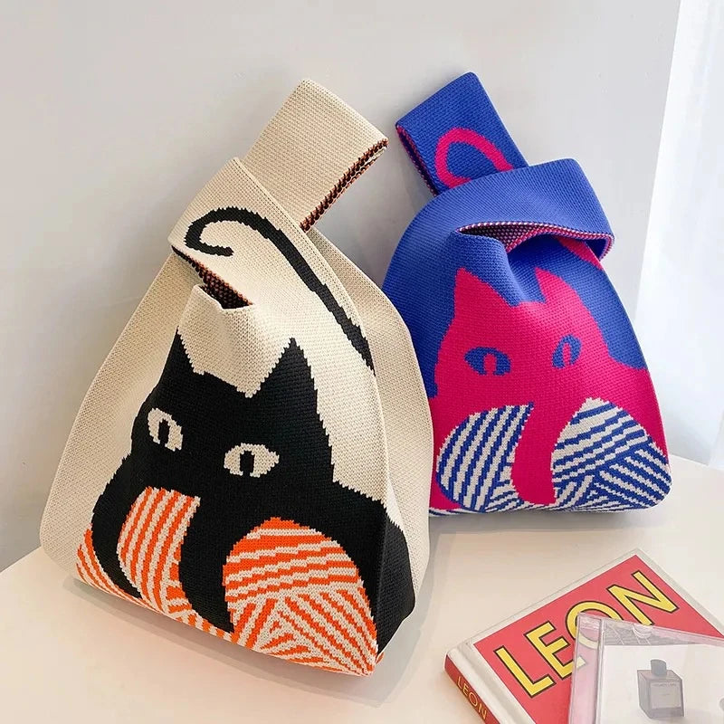 Bolsa de Malha Feita à Mão Casual