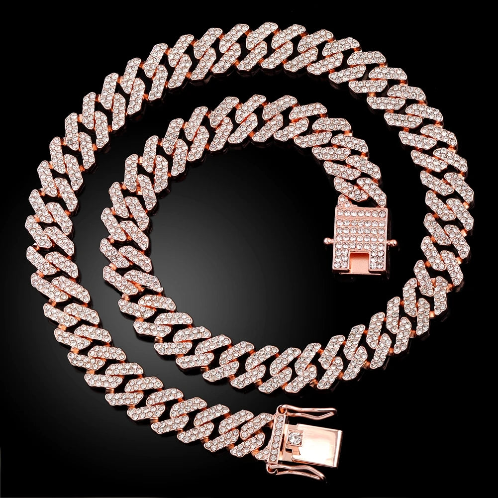 Corrente Cravejada Strass Gargantilha Miami Choker Iced