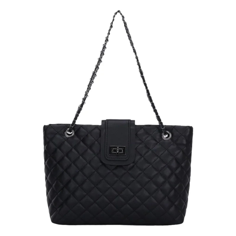 Bolsa Tote Matelassê Grande com Corrente Street Style