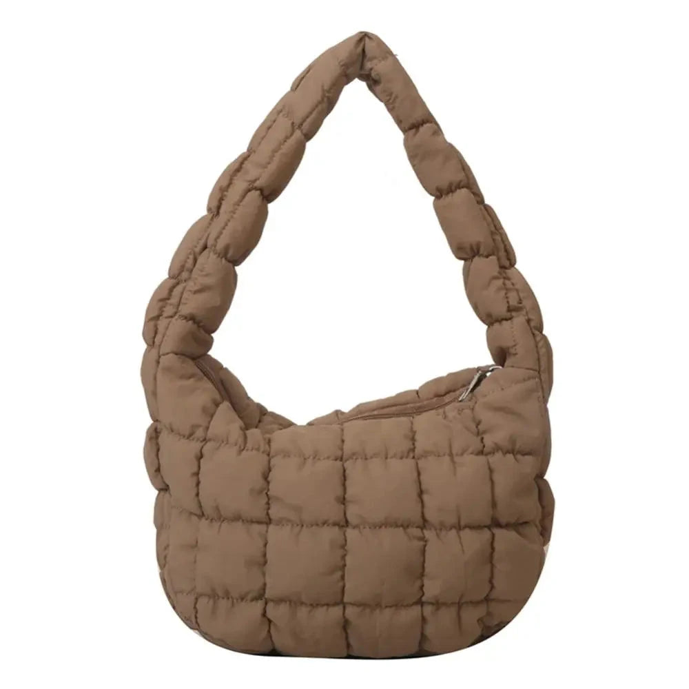 Bolsa Puffer Hobo com Bordado Matelassê