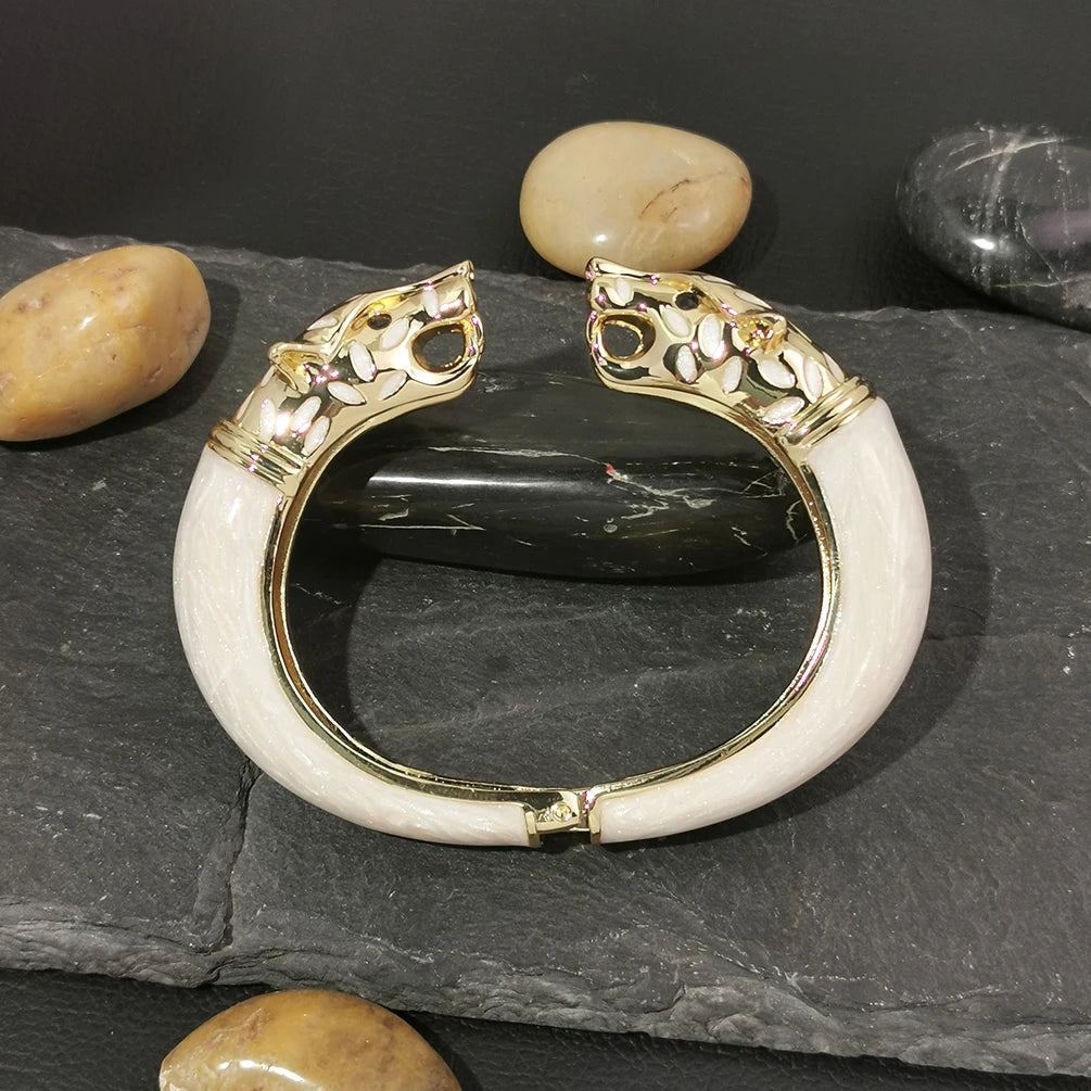 Bracelete Leopardo Esmaltado  Luxo